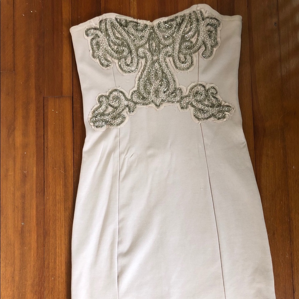 Free People size M mauve beaded body con dress
